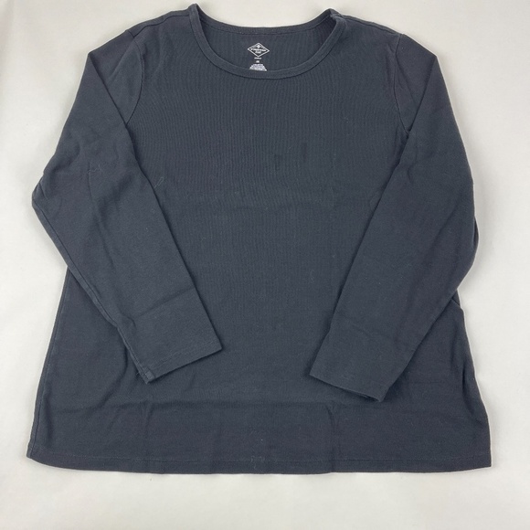 St Johns Bay Womens Long Sleeve Tee Black 1X - Picture 5 of 6